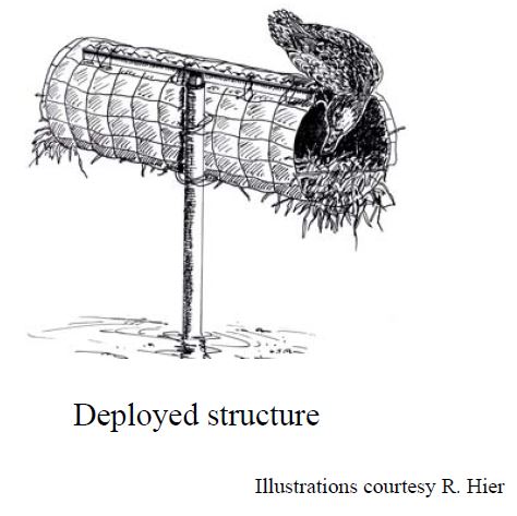 Single-cylinder mallard nesting structure.